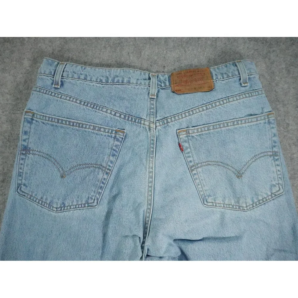 Vintage Levi's 550 Jeans Mens 38x34 Blue Denim Relaxed Straight Baggy Grunge 90s